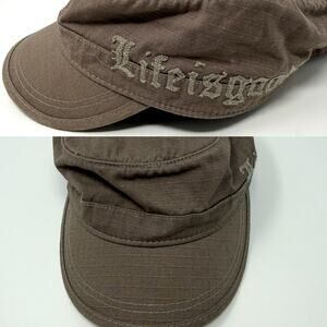 Life Is Good Y2K Embroidered Ripstop Baseball Hat In Brown
